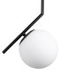 GloboStar® MONROE 00959 Μοντέρνο Κρεμαστό Φωτιστικό Μπάλα Μονόφωτο 1 x E27 IP20 Μαύρο Μέταλλο με Λευκό Γυαλί - Μ15 x Π15 x Υ49cm