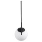 GloboStar® MONROE 00959 Μοντέρνο Κρεμαστό Φωτιστικό Μπάλα Μονόφωτο 1 x E27 IP20 Μαύρο Μέταλλο με Λευκό Γυαλί - Μ15 x Π15 x Υ49cm
