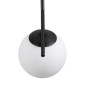 GloboStar® MONROE 00959 Μοντέρνο Κρεμαστό Φωτιστικό Μπάλα Μονόφωτο 1 x E27 IP20 Μαύρο Μέταλλο με Λευκό Γυαλί - Μ15 x Π15 x Υ49cm