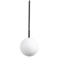 GloboStar® MONROE 00959 Μοντέρνο Κρεμαστό Φωτιστικό Μπάλα Μονόφωτο 1 x E27 IP20 Μαύρο Μέταλλο με Λευκό Γυαλί - Μ15 x Π15 x Υ49cm