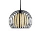 GloboStar® CARTER 00960 Μοντέρνο Κρεμαστό Φωτιστικό Πλέγμα Μονόφωτο 1 x E27 IP20 Μαύρο Μέταλλο με Μελί Γυαλί - Μ28 x Π28 x Υ23cm