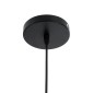 GloboStar® CARTER 00960 Μοντέρνο Κρεμαστό Φωτιστικό Πλέγμα Μονόφωτο 1 x E27 IP20 Μαύρο Μέταλλο με Μελί Γυαλί - Μ28 x Π28 x Υ23cm