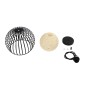 GloboStar® CARTER 00960 Μοντέρνο Κρεμαστό Φωτιστικό Πλέγμα Μονόφωτο 1 x E27 IP20 Μαύρο Μέταλλο με Μελί Γυαλί - Μ28 x Π28 x Υ23cm
