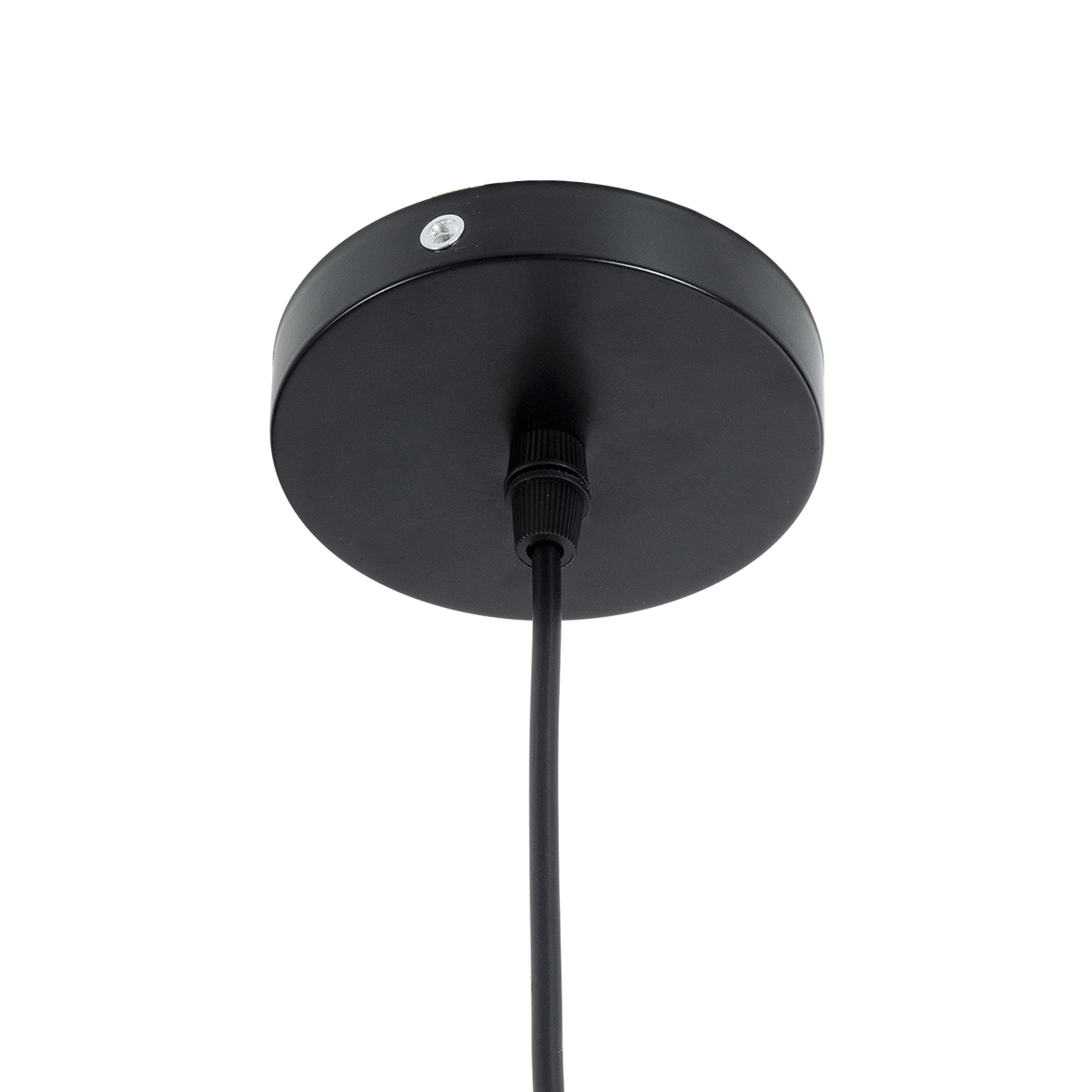 GloboStar® CARTER 00961 Μοντέρνο Κρεμαστό Φωτιστικό Πλέγμα Μονόφωτο 1 x E27 IP20 Μαύρο Μέταλλο με Μπεζ Σχοινί - Μ32 x Π32 x Υ25cm