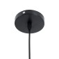 GloboStar® CARTER 00961 Μοντέρνο Κρεμαστό Φωτιστικό Πλέγμα Μονόφωτο 1 x E27 IP20 Μαύρο Μέταλλο με Μπεζ Σχοινί - Μ32 x Π32 x Υ25cm