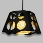 GloboStar® CARTER 00962 Μοντέρνο Κρεμαστό Φωτιστικό Πλέγμα Μονόφωτο 1 x E27 IP20 Μαύρο Μέταλλο με Μπεζ Σχοινί - Μ28 x Π28 x Υ22cm