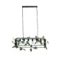 GloboStar® CLARITY 00964 Vintage Κρεμαστό Φωτιστικό Πλέγμα Πολύφωτο 6 x E27 IP20 Μαύρο Μέταλλο με Πράσινο Πλαστικό - Μ78 x Π25 x Υ22cm