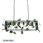 GloboStar® CLARITY 00964 Vintage Κρεμαστό Φωτιστικό Πλέγμα Πολύφωτο 6 x E27 IP20 Μαύρο Μέταλλο με Πράσινο Πλαστικό - Μ78 x Π25 x Υ22cm