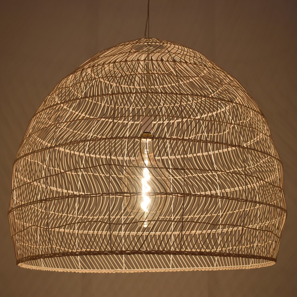 GLOBOSTAR® MALIBU 00965 Boho Κρεμαστό Φωτιστικό Οροφής με Ντουί 1 x E27 AC 220-240V IP20 - Μπεζ - Μ100 x Π100 x Y86cm