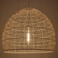 GloboStar® MALIBU 00965 Boho Κρεμαστό Φωτιστικό Πλέγμα Μονόφωτο 1 x E27 IP20 Λευκό Ξύλο - Μ100 x Π100 x Y86cm