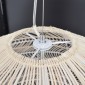GloboStar® MALIBU 00965 Boho Κρεμαστό Φωτιστικό Πλέγμα Μονόφωτο 1 x E27 IP20 Λευκό Ξύλο - Μ100 x Π100 x Y86cm