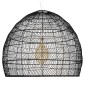 GloboStar® MALIBU 00966 Boho Κρεμαστό Φωτιστικό Πλέγμα Μονόφωτο 1 x E27 IP20 Μαύρο Ξύλο - Μ100 x Π100 x Y86cm