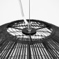 GloboStar® MALIBU 00966 Boho Κρεμαστό Φωτιστικό Πλέγμα Μονόφωτο 1 x E27 IP20 Μαύρο Ξύλο - Μ100 x Π100 x Y86cm