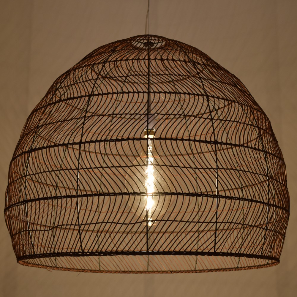 GLOBOSTAR® MALIBU 00967 Boho Κρεμαστό Φωτιστικό Οροφής με Ντουί 1 x E27 AC 220-240V IP20 - Καφέ - Μ100 x Π100 x Y86cm