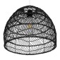 GloboStar® MALIBU 00969 Boho Κρεμαστό Φωτιστικό Πλέγμα Μονόφωτο 1 x E27 IP20 Μαύρο Ξύλο - Μ40 x Π40 x Υ35cm