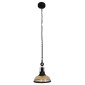 GloboStar® BILLIARD 00971 Vintage Κρεμαστό Φωτιστικό Καμπάνα Μονόφωτο 1 x E27 IP20 Mαύρο Μέταλλο με Μελί Γυαλί - Μ25 x Π25 x Υ29cm