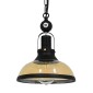 GloboStar® BILLIARD 00971 Vintage Κρεμαστό Φωτιστικό Καμπάνα Μονόφωτο 1 x E27 IP20 Mαύρο Μέταλλο με Μελί Γυαλί - Μ25 x Π25 x Υ29cm