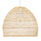 GloboStar® MALIBU 00973 Boho Κρεμαστό Φωτιστικό Πλέγμα Μονόφωτο 1 x E27 IP20 Μπεζ Ξύλο - Μ40 x Π40 x Υ35cm