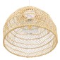 GloboStar® MALIBU 00973 Boho Κρεμαστό Φωτιστικό Πλέγμα Μονόφωτο 1 x E27 IP20 Μπεζ Ξύλο - Μ40 x Π40 x Υ35cm