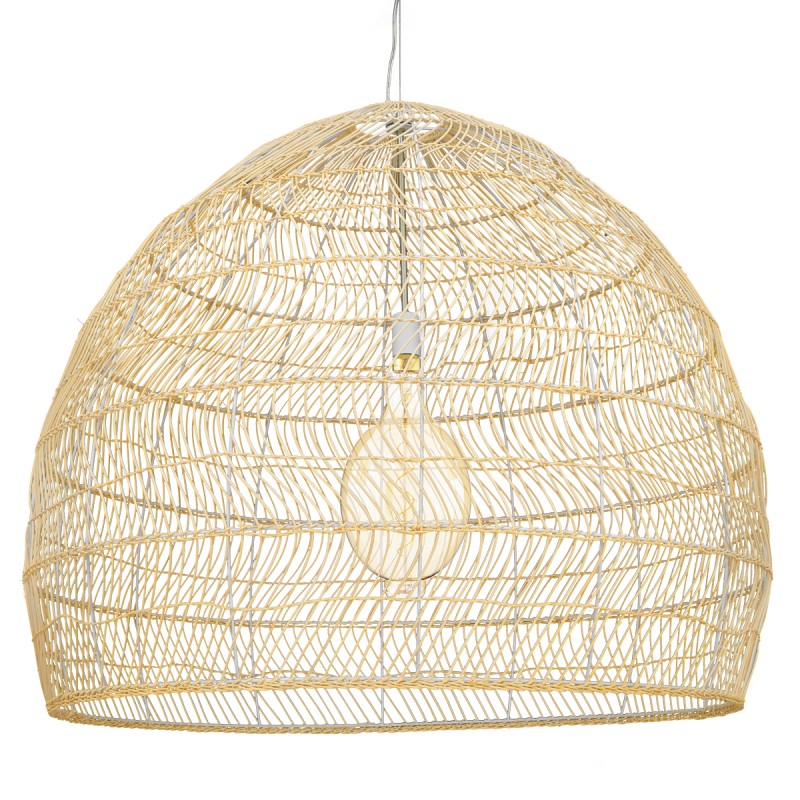 GLOBOSTAR® MALIBU 00974 Boho Κρεμαστό Φωτιστικό Οροφής με Ντουί 1 x E27 AC 220-240V IP20 - Μπεζ - Μ100 x Π100 x Y86cm