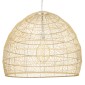 GloboStar® MALIBU 00974 Boho Κρεμαστό Φωτιστικό Πλέγμα Μονόφωτο 1 x E27 IP20 Μπεζ Ξύλο - Μ100 x Π100 x Υ86cm