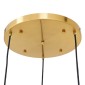 GloboStar® AMARIS 00976 Μοντέρνο Κρεμαστό Φωτιστικό Ανάρτηση Τρίφωτο 3 x E27 IP20 Χρυσό Μέταλλο με Ασημί Γυαλί - Μ50 x Π50 x Y30cm
