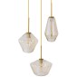 GloboStar® AMARIS 00978 Μοντέρνο Κρεμαστό Φωτιστικό Ανάρτηση Τρίφωτο 3 x E27 IP20 Χρυσό Μέταλλο με Μελί Γυαλί - Μ50 x Π50 x Y30cm