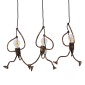 GloboStar® LITTLE MAN 00979 Μοντέρνο Κρεμαστό Φωτιστικό Φιγούρα Τρίφωτο 3 x E27 IP20 Χάλκινο Μέταλλο - Μ70 x Π10 x Υ105cm