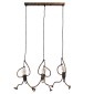 GloboStar® LITTLE MAN 00979 Μοντέρνο Κρεμαστό Φωτιστικό Φιγούρα Τρίφωτο 3 x E27 IP20 Χάλκινο Μέταλλο - Μ70 x Π10 x Υ105cm
