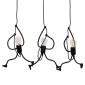 GloboStar® LITTLE MAN 00980 Μοντέρνο Κρεμαστό Φωτιστικό Φιγούρα Τρίφωτο 3 x E27 IP20 Μαύρο Μέταλλο - Μ70 x Π10 x Υ105cm