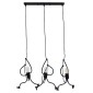 GloboStar® LITTLE MAN 00980 Μοντέρνο Κρεμαστό Φωτιστικό Φιγούρα Τρίφωτο 3 x E27 IP20 Μαύρο Μέταλλο - Μ70 x Π10 x Υ105cm