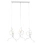 GloboStar® LITTLE MAN 00981 Μοντέρνο Κρεμαστό Φωτιστικό Φιγούρα Τρίφωτο 3 x E27 IP20 Λευκό Μέταλλο - Μ70 x Π10 x Υ105cm