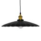 GloboStar® MARGI 00982 Vintage Κρεμαστό Φωτιστικό Καμπάνα Μονόφωτο 1 x E27 IP20 Μαύρο & Χρυσό Μέταλλο - Μ40 x Π40 x Y15cm