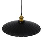 GloboStar® MARGI 00982 Vintage Κρεμαστό Φωτιστικό Καμπάνα Μονόφωτο 1 x E27 IP20 Μαύρο & Χρυσό Μέταλλο - Μ40 x Π40 x Y15cm