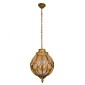 GloboStar® ETOILE 00987 Vintage Κρεμαστό Φωτιστικό Μπάλα Μονόφωτο 1 x E27 IP20 Μπρούτζινο & Χρυσό Μέταλλο με Μελί Γυαλί - Μ28 x Π28 x Y38cm