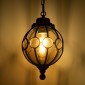 GloboStar® ETOILE 00988 Vintage Κρεμαστό Φωτιστικό Μπάλα Μονόφωτο 1 x E27 IP20 Μπρούτζινο Μέταλλο με Μελί Γυαλί - Μ18 x Π18 x Y27cm