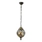 GloboStar® ETOILE 00988 Vintage Κρεμαστό Φωτιστικό Μπάλα Μονόφωτο 1 x E27 IP20 Μπρούτζινο Μέταλλο με Μελί Γυαλί - Μ18 x Π18 x Y27cm