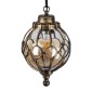 GloboStar® ETOILE 00988 Vintage Κρεμαστό Φωτιστικό Μπάλα Μονόφωτο 1 x E27 IP20 Μπρούτζινο Μέταλλο με Μελί Γυαλί - Μ18 x Π18 x Y27cm