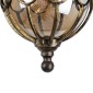 GloboStar® ETOILE 00988 Vintage Κρεμαστό Φωτιστικό Μπάλα Μονόφωτο 1 x E27 IP20 Μπρούτζινο Μέταλλο με Μελί Γυαλί - Μ18 x Π18 x Y27cm