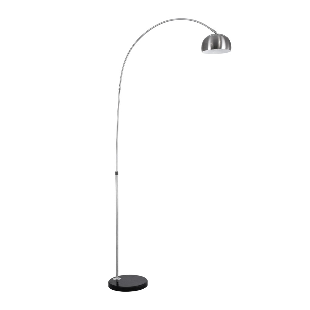 GLOBOSTAR® PRAGUE 00989 Μοντέρνο Επιδαπέδιο Φωτιστικό με Ντουί 1 x E27 AC 220-240V IP20 - Νίκελ Βούρτσας - Μ90 x Π29.5 x Υ180cm