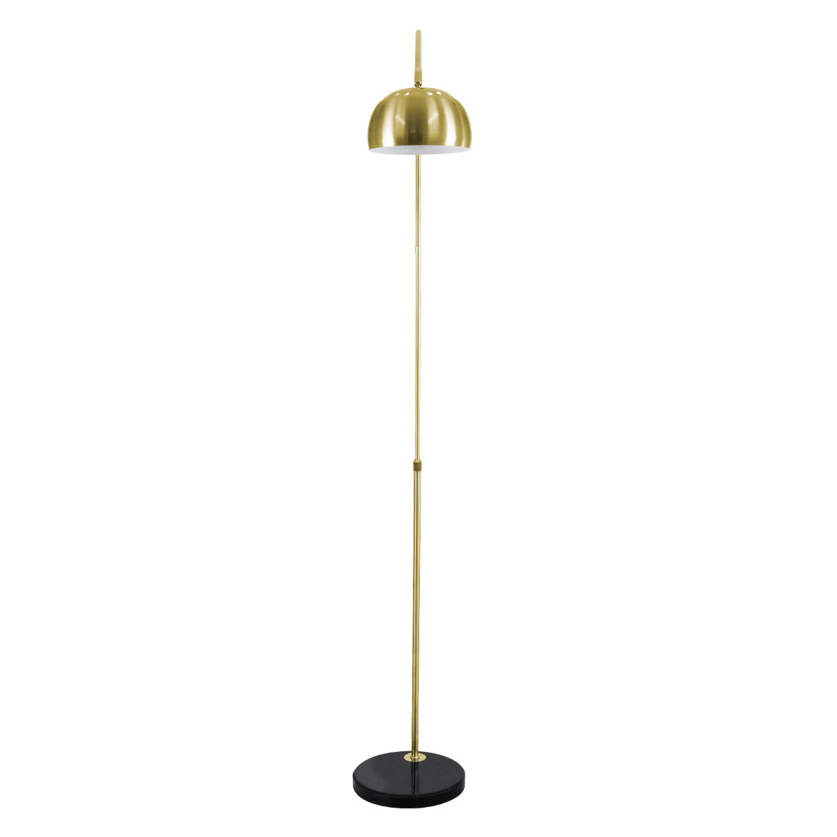 GloboStar® PRAGUE 00991 Μοντέρνο Επιδαπέδιο Φωτιστικό Μονόφωτο 1 x E27 IP20 Χρυσό Μέταλλο με Μαύρο Μάρμαρο - Μ90 x Π29.5 x Υ180cm