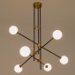 GloboStar® VELVET 00994 Μοντέρνο Φωτιστικό Οροφής Πλέγμα Πολύφωτο 6 x G9 IP20 Μαύρο & Χρυσό Μέταλλο - Μ80 x Π80 x Υ85cm