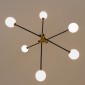 GloboStar® VELVET 00994 Μοντέρνο Φωτιστικό Οροφής Πλέγμα Πολύφωτο 6 x G9 IP20 Μαύρο & Χρυσό Μέταλλο - Μ80 x Π80 x Υ85cm