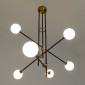 GloboStar® VELVET 00994 Μοντέρνο Φωτιστικό Οροφής Πλέγμα Πολύφωτο 6 x G9 IP20 Μαύρο & Χρυσό Μέταλλο - Μ80 x Π80 x Υ85cm