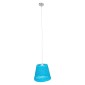 GloboStar® PLAYROOM 00995 Vintage Κρεμαστό Φωτιστικό Καμπάνα Μονόφωτο 1 x E27 IP20 Μπλε Rattan - Μ32 x Π32 x Υ27cm