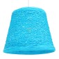 GloboStar® PLAYROOM 00995 Vintage Κρεμαστό Φωτιστικό Καμπάνα Μονόφωτο 1 x E27 IP20 Μπλε Rattan - Μ32 x Π32 x Υ27cm