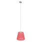 GloboStar® PLAYROOM 00996 Vintage Κρεμαστό Φωτιστικό Καμπάνα Μονόφωτο 1 x E27 IP20 Ροζ Rattan - Μ32 x Π32 x Υ27cm