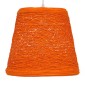 GloboStar® PLAYROOM 00997 Vintage Κρεμαστό Φωτιστικό Καμπάνα Μονόφωτο 1 x E27 IP20 Πορτοκαλί Rattan - Μ32 x Π32 x Υ27cm