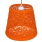 GloboStar® PLAYROOM 00997 Vintage Κρεμαστό Φωτιστικό Καμπάνα Μονόφωτο 1 x E27 IP20 Πορτοκαλί Rattan - Μ32 x Π32 x Υ27cm