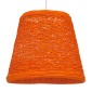 GloboStar® PLAYROOM 00997 Vintage Κρεμαστό Φωτιστικό Καμπάνα Μονόφωτο 1 x E27 IP20 Πορτοκαλί Rattan - Μ32 x Π32 x Υ27cm